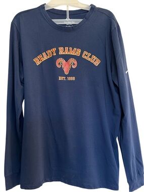 The Nike Tee Dri Fit Ready Rams Club Navy Logo Long-Sleeve Man’s XL Crew Neck